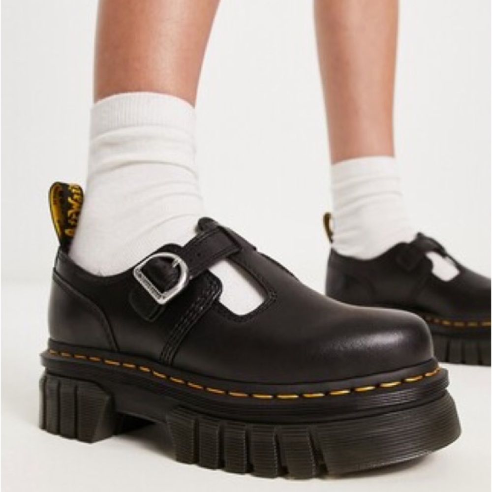 Dr. Martens Black Audrick T Bar Shoes